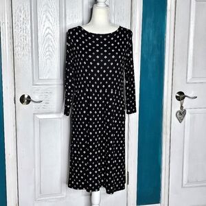 J. Jill Elegant Black and White Patterned Dress